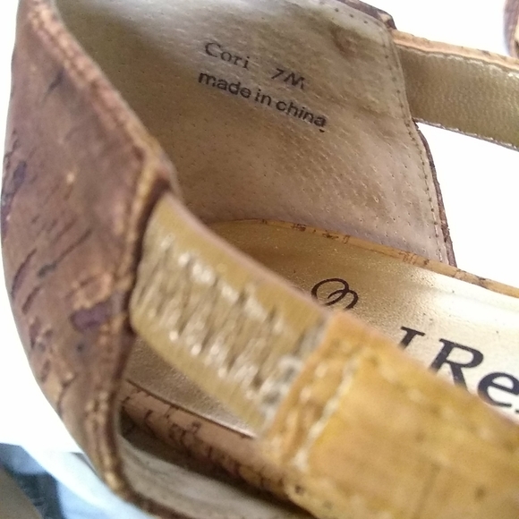 J.Renee Women's Sandals Cori Brown Neutral Shoes Fabric Cork Pattern 7M - Picture 9 of 9